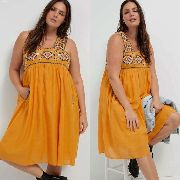 Anthropologie Teofila Embroidered Swing Dress - Picture 2 of 10